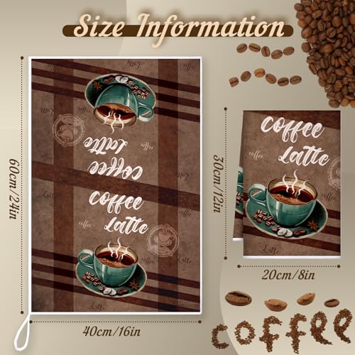 Boyiee Set of 6 Coffee Kitchen Towels Brown Dish Towels 24 x 16 Inches Absorbent Decorative Dish Cloths Retro Hand Accessories for Coffee Bar Decor Housewarming Gifts Wedding Shower Decoration - color: Coffee