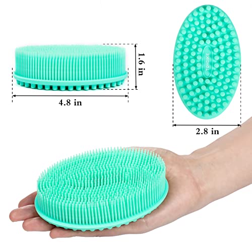 Silicone Body Scrubber Loofah - Set of 3 Soft Exfoliating Body Bath Shower Scrubber Loofah Brush for Sensitive Kids Women Men All Kinds of Skin(Purple/Green/Pink) - size: Colors: Purple, Green, Pink