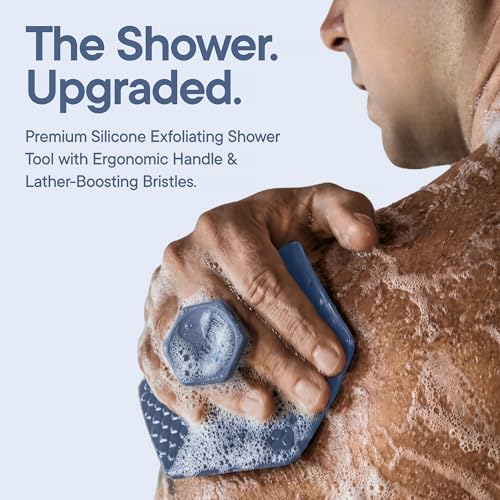 TOOLETRIES Silicone Body Scrubber 2.0, Loofah Alternative - Glacier | Gentle exfoliating shower scrubber that's quick drying, hygienic and longer lasting than traditional loofahs. - color: Glacier