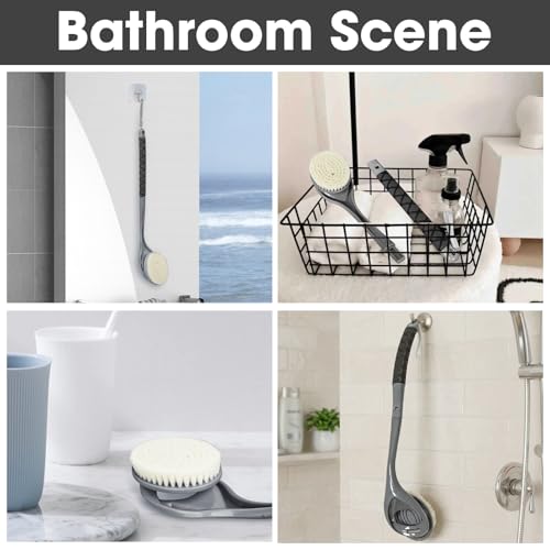 Gobiteli Back Scrubber,20.4" Detachable Long Handle Back Washer for Shower,Shower Brush for Body for Men,Women