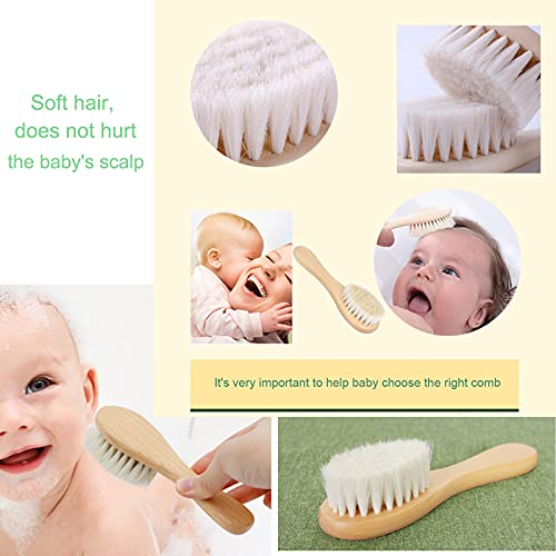 Baby Hair Brush, Mocokkiti Goat Bristles Brush and Baby Cradle Cap Brush Set for Cradle Cap Wood Bristle Brush for Newborns and Toddlers, Blue Silicone Brush (2PCS) - color: 2PCS (Blue Silicone Brush)