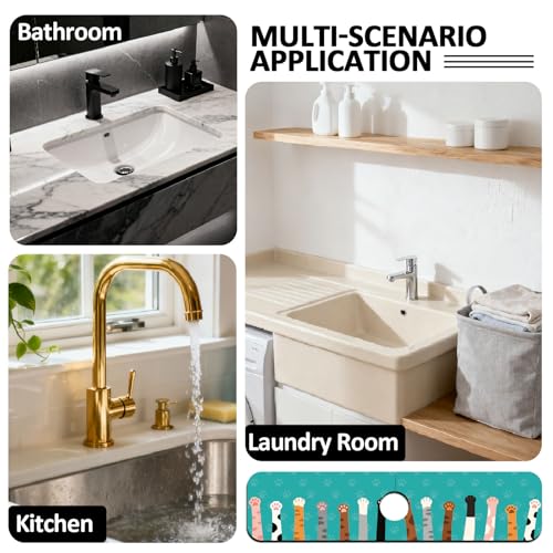 2 Pcs Kitchen Sink Splash Guard Faucet Mat Cat Paws Pattern Faucet Mat for Sinks Absorbing Drying Mats for Kitchen Bathroom - color: Cat Paws Pattern