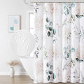 QiyI 72x72 White Floral Shower Curtain, 3D Embossed Butterflies, Waterproof Fabric, Set with Hooks - color: Cream Flowers, size: 72"W x 72"L (Pack of 1)