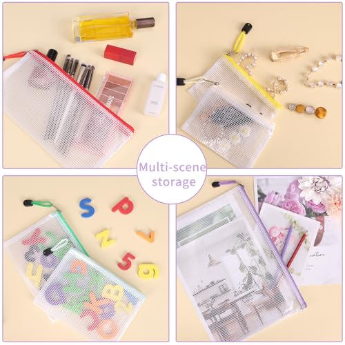 EOOUT 42pcs Mesh Zipper Pouch, 8 Sizes Waterproof Zipper Bags, 17 Colors, Multipurpose for Board Games Travel Storage, School Supplies, and Home Organization - style: Multicolor-42pcs