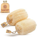 Almooni Natural Loofah Exfoliating Body Scrubber for Men and Women, Real Round Egyptian Loofah Sponge with Consistent Scrub Texture, Large Natural Shower Sponge for Body Exfoliation, 2-Count - size: 2 Count (Pack of 1)