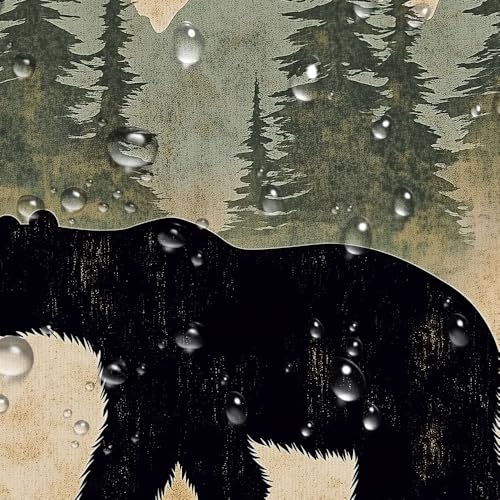 Cabin Bear Shower Curtain, Rustic Deer Hunting Decor Bath Curtains, Farmhouse Country Wooden Camping Forest Waterproof Fabric Bathroom Accessories Set, 36X72 inch with Hooks - color: Deer, size: 36"W x 72"L (Pack of 1)