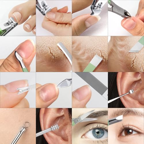 Manicure Set Professional Nail Clippers Pedicure Kit, 16 pcs Stainless Steel Nail Care Tools Grooming Kit with Luxurious Travel Leather Case for Thick Nails Men Women Gift (Green) - color: Green