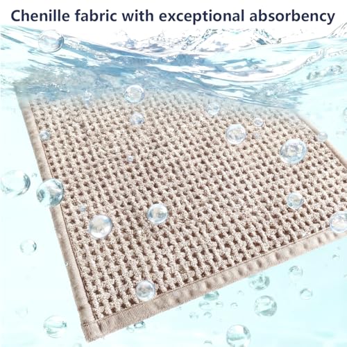 Bathroom Rugs Non Slip Washable, Super Absorbent Thin Bath Mat for Small Quick Dry Low Pile Bathroom Rug, (Khaki, 36″x24″) - color: Khaki, size: 2' x 3' (36″x24″)