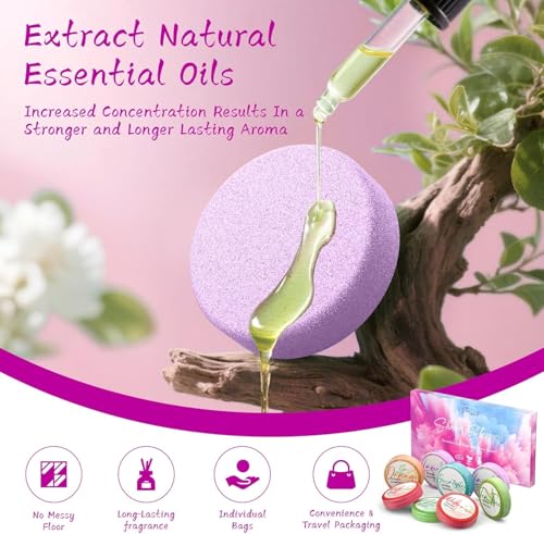 Shower Steamers Aromatherapy 8 Pack –Natural Essential Oil Shower Bombs for Self Care, Home Spa, Stress Relief & Relaxation, Birthday Gifts for Women and Men. Dreamy Watercolor Style - style: Dreamy Watercolor Style