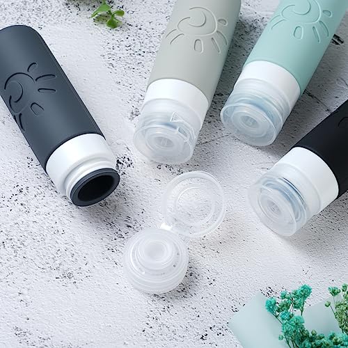 Zafit Travel Bottles for Toiletries, TSA Approved Travel Containers 3oz Leak Proof Travel Tubs Refillable Liquid Travel Accessories for Shampoo Conditioner Lotion Body Wash(Multicolored A) - color: Multicolored A