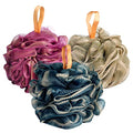 Fishent Bath Sponge Shower Loofahs 60g, 3 Pack Soft Net Body Scrubber, Durable Mesh Shower Pouf Bath Loofah Sponge Body Wash Puff for Women and Men - style: 60g-Purple-Green-Blue