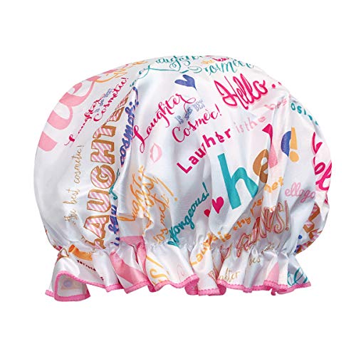 allydrew Reusable Women's Waterproof Shower Caps for Long Hair, Hello Laughter - color: Hello Laughter