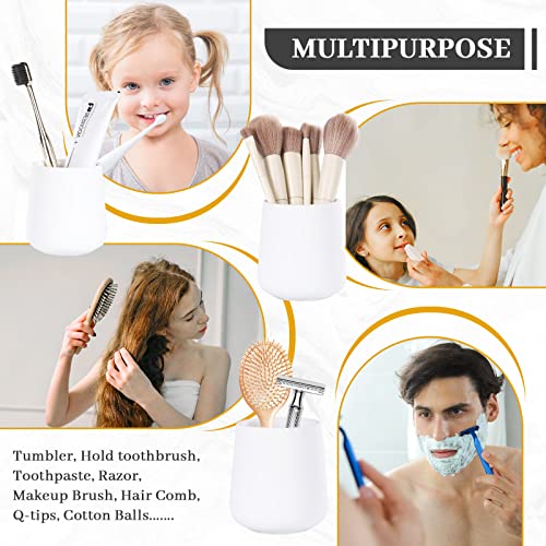 BosilunLife Ceramic Bathroom Accessories Set 3 Pcs, Liquid Soap Dispenser and Toothbrush Holder with Tray, Modern Farmhouse Vanity Decor, White Housewarming Gift - color: White, style: liquid