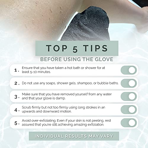 Wildpier Beauty Luxe Deep Exfoliating Glove - Biodegradable Viscose, Body Exfoliator Improves Skin Texture, Exfoliating Face Scrub Reduces Acne, Dead Skin Remover for Body, Body Scrubber Exfoliator - style: Black