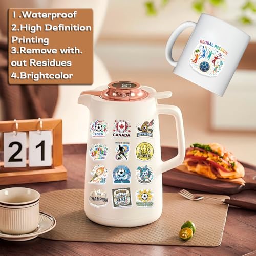 100 Pcs World Cup Football Soccer Stickers Soccer Sports Sticker Set for Adults World Cup Soccer Vinyl Waterproof Stickers for Water Bottles Laptops Bike Car Motorcycle Skateboard - style: Soccer03