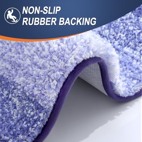 OLANLY Small Bathroom Rugs Mat 24x16, Extra Soft Absorbent Microfiber Bath Rugs, Rubber Backing, Quick Dry, Washable Bath Mats for Bathroom Floor, Tub and Shower, Home Decor Accessories, Blue-Violet - color: Blue-violet, size: 24" X 16"