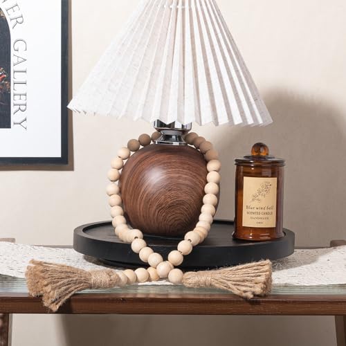 Wood Lazy Susan Organizer Kitchen Turntable for Cabinet Farmhouse Bathroom Decor Round Decorative Tray for Vanity, Counter, Sink, Coffee Table, 10 Inch, Black - color: Black, size: 10“