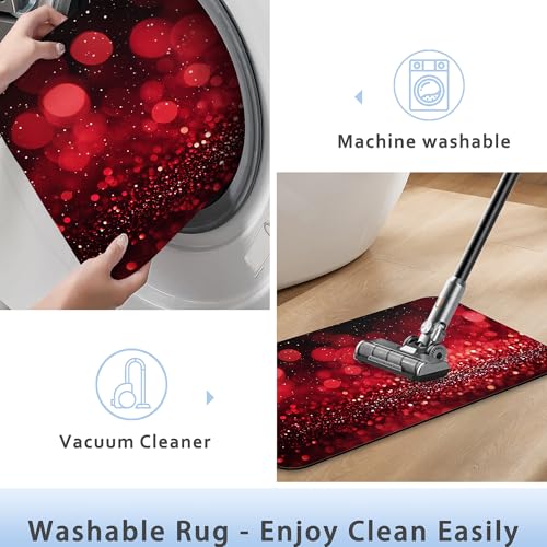 Rose Gold Glitter Bathroom Rug 29.5"x17", Super Absorbent Fast Drying Bath Mat with Non-Slip Rubber Backing, Thin Low-Profile Easy-Clean Bathroom Floor Mat for Shower or Tub - color: Rose Gold Glitter