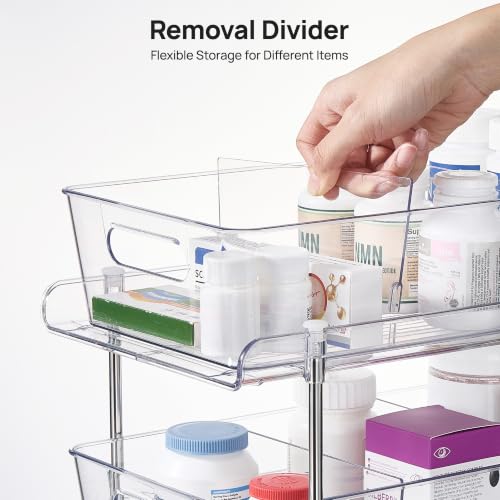 Vtopmart 2 Pack Larger Plastic Bathroom Under Sink Pull-Out Organizer (M-Standard) - color: Transparent, size: M-Standard (2 Pack)