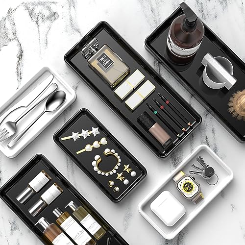 Gurygo 8" Ceramic Kitchen Soap Tray - Small Rectangular Vanity Tray for Bathroom - Countertop and Vanity Tray - Comestic Holder Bathtub Organizer - Bathroom Tray, (Black, Set/1) - color: Black, size: 7.9" x 4" x 1.1"