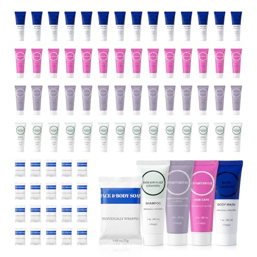 Toiletries Individually Wrapped Set Bulk, Travel Size 1 Fl oz Mini Body Wash Body Lotion Shampoo Conditioner 0.88 oz Bars Soap Toiletry Kit Guest Amenities for Hotel/Shelter/Homeless (Pack of 25) - size: Pack of 25