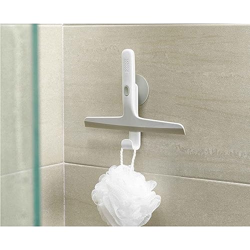 Joseph Joseph EasyStore Shower Glass Squeegee and Window Cleaner with Storage Hook, Bathroom Accessories
