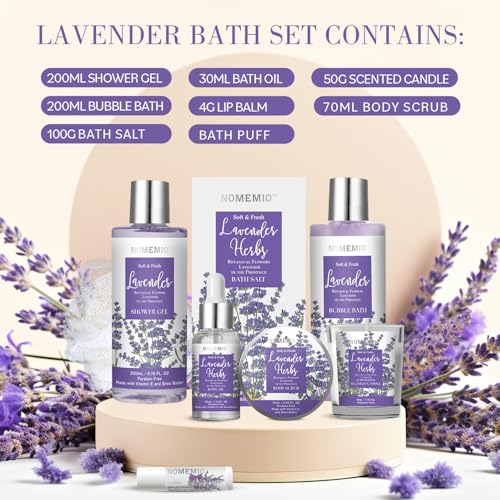 Mother's Day Gift, Spa Gift Basket for Women, 8pcs Lavender Spa Kit Set with Body Wash, Bubble Bath, Scrub, Bath & Beauty Skin Care Gift Sets, Christmas Gifts Set for Women, Her, Mom - size: 8pcs Lavender