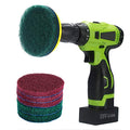 Kichwit 4 Inch Drill Power Brush Tile Scrubber Scouring Pads Cleaning Kit, Includes Attachment, Heavy Duty Household Cleaning Tool (Drill NOT Included) - size: 4 Inch