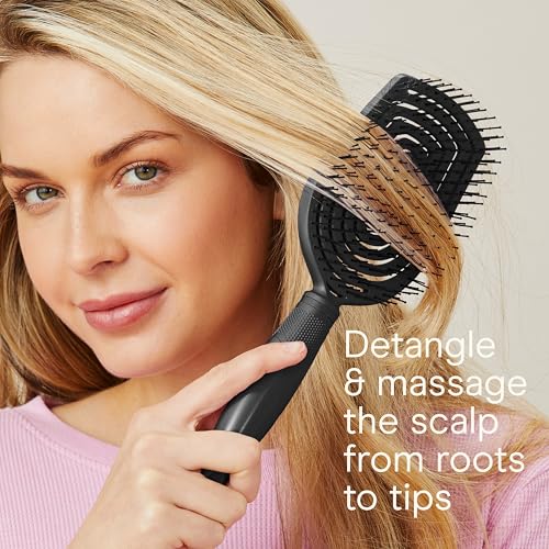 Conair Scalp Care Detangling hairbrush - Curly Hair Brush - Scalp Massager - hairbrushes for women & men - detangler for all lengths and types - can use wet or dry - Black Onyx - color: Black Onyx, size: 1 Count (Pack of 1)