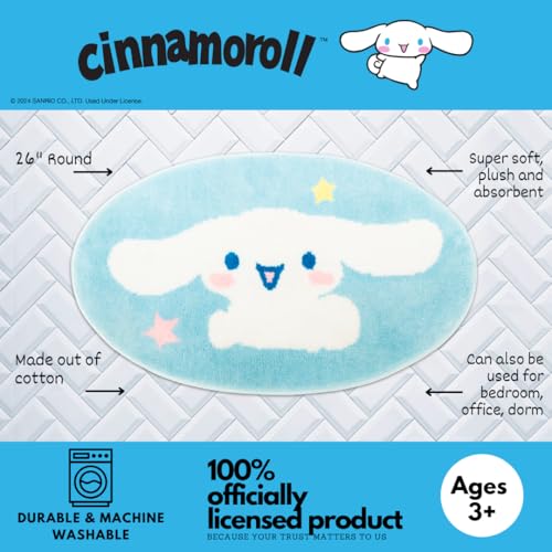 Collectibles Cinnamoroll Cotton Non Slip Plush Bathroom Mat Rug (Officially Licensed Product) by Franco - color: Cinnamoroll