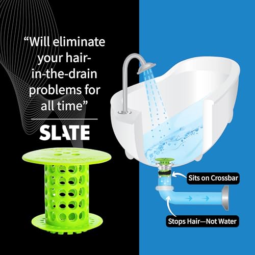 TubShroom Bathtub Drain Hair Catcher – In-Drain Tub Strainer & Clog Prevention Protector, Fits Standard 1.4”–1.75” Tub Drains, Easy Clean, Captures Human & Pet Hair out of Sight (Green) - color: Green