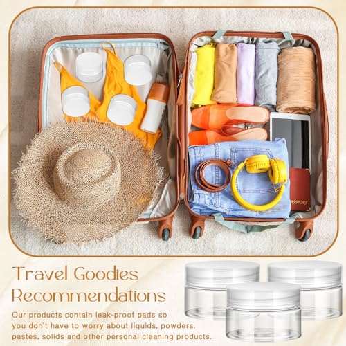 Patelai 4 Pieces Round Wide-mouth Leak Proof Plastic Container Jars with Lids for Travel Storage Makeup Beauty Products Face Creams Oils Salves Ointments DIY Making(1 Ounce,Clear) - color: Clear, size: 1 Ounce