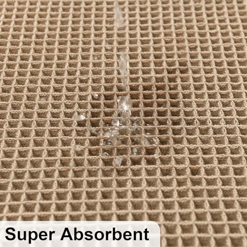 JIUZHEN Set of 2 Waffle Bath Mats Boho Non Slip Bath Rugs Washable Bathroom Rugs Super Absorbent Waffle Mats Ultra Soft Fast Drying Mat for Bathroom Floor, Tub, 16" x 24" +20" x 32", Brown - color: Brown, size: 16"x24" + 20"x32"