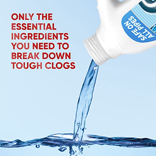 Drano Balance Drain Clog Remover and Cleaner, Non-Corrosive Formula, Safe on All Pipes and Septic Tanks, Formulated Using Only Essential Ingredients, 32 Fl Oz (Pack of 2) - size: 32 Fl Oz (Pack of 2)