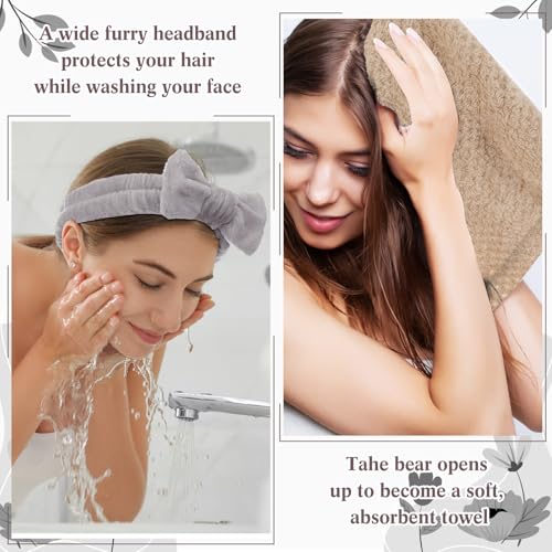 6 Set Spa Gifts Bulk for Women, Sleepover Party Favors Supplies for Bridesmaid Bridal Shower Wedding Guests Baby Shower Birthday Gift with Towels Socks Hair Tie Clip Eye Masks(Light Brown) - color: Light Brown