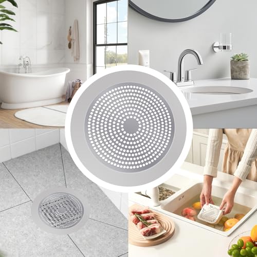 Shower Hair Drain Catcher - Stainless Steel, 5.7in Wide Rim for Robust Bathtub Adhesion, Easy Maintenance, Prevents Clogs, Perfect for Homeowners, Renters, Parents, Pet Owners