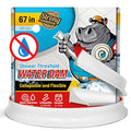 Shower Threshold Water Dam Barrier 67" - White Collapsible Walk in Shower Water Guard - Door Bottom Seal Strip Leak Guard by Hippo Dam - color: White, style: 67
