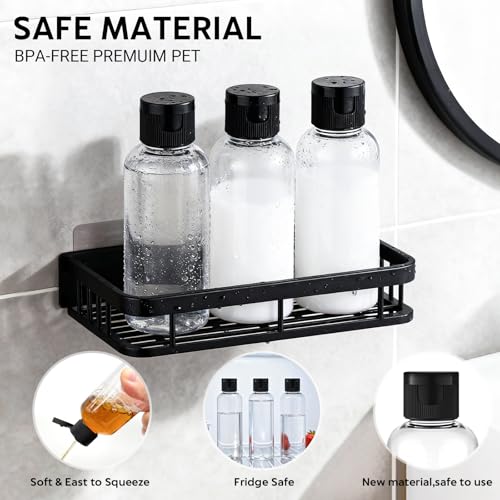 5 Pack 3.4 oz Travel Bottles for Toiletries, TSA Approved Leak Proof Refillable Travel Size Containers, Clear Plastic Shampoo Bottles for Lotion Conditioner - color: clear