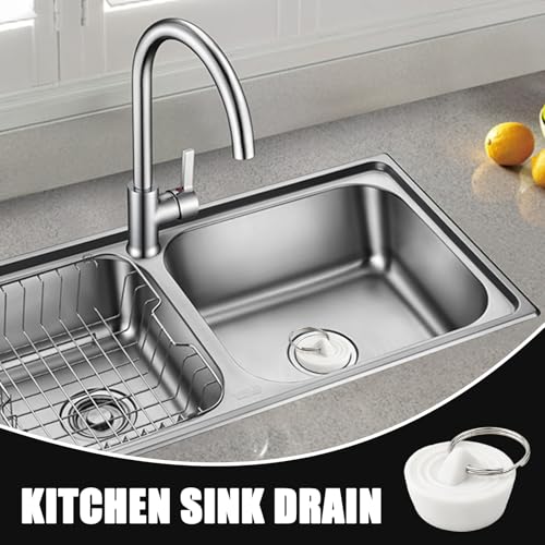 4 PCS Silicone Sink Stopper - Drain Stopper Tub Stopper with Hanging Ring - Kitchen Sink Plug Drain Plug for Bathroom Kitchen Sink Tub Drain, Laundry (4 Sizes, White)