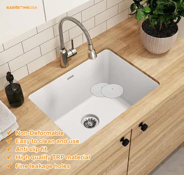 Gadgetime USA Suction Drain Cover Set - Shower Silicone Stopper for Kitchen, Bathtub, Sink & Laundry 2 Pack