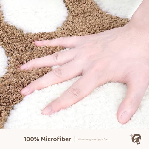 Molesun Paw Shaped Bath Mat, Cute Bathroom Rug Non-Slip, Soft Microfiber Water Absorbent Thick Shower Rug, Machine Washable Bath Rug for Bathroom Bedroom, Brown, 17x23 - color: Brown