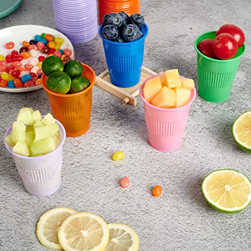 Lilymicky 500 Pack 5 oz Plastic Cups, Disposable Drinking Cups in Assorted Colors Can Be Used As Tasting, Party Tumblers, Jelly Party Shot - style: 5 oz