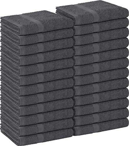 Utopia Towels, Salon Towel, Pack of 24, Not Bleach Proof, 16 by 27 Inches, Highly Absorbent Cotton Towels for Hand, Gym, Beauty, Spa, and Home Hair Care, Grey - color: Grey, size: 24 Pack
