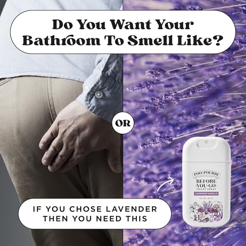 Poo-Pourri Before-You-Go Pocket Toilet Spray, Travel Essentials, Lavender Vanilla, 1 Fl Oz, Up to 50 Uses, On-The-Go Bathroom Odor Deodorizer with Essential Oils, TSA Approved Size - size: 1 Fl Oz (Pack of 1)