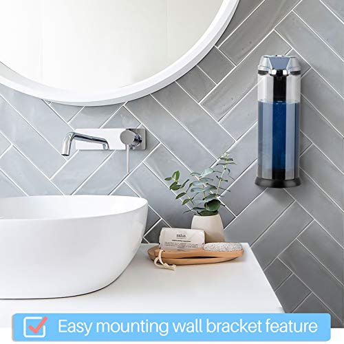 Secura 17oz Automatic Liquid Soap Dispenser, Touchless Battery Operated Hand Soap Dispenser with Adjustable Soap Dispensing Volume Control Dial, Personal Care Dispenser (Chrome) - color: Chrome, size: 500ml