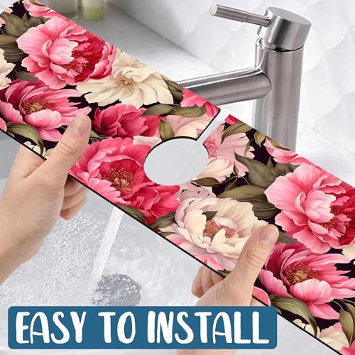 Faucet Mat for Kitchen Sink Absorbent Splash Guard Bathroom 23.5"X5.5" - size: 23.5" x 5.5"