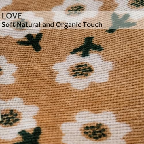HAPPYHEIDI Women Floral Corduroy Canvas Travel Makeup Bag Cosmetic Pouch Purse Organizer, Khaki - color: 001 SX142-03 Khaki Floral Corduroy