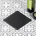 Neodrain Matte Balck Square Shower Drain with Removable Quadrato Pattern Grate, 304 Stainless Steel Square Drain, CUPC Certified, with Hair Strainer and Lifting Hook (Matte Black, 6 in) - color: Matte Black, size: 6 IN