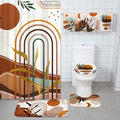 Tatuo 8 Pcs Mid Century Shower Curtain Set Boho Theme Bathroom Accessories Sets Decor Minimalist Modern Waterproof Shower Curtain with Towels Carpet Bath Mat Toilet Rugs and 12 Hooks - style: Boho