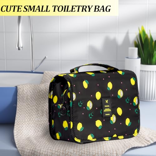 L&FY Multifunction Portable Travel Toiletry Bag Cosmetic Makeup Pouch Toiletry Case Wash Organizer (Black Lemon) - color: Black Lemon, size: Compact Size